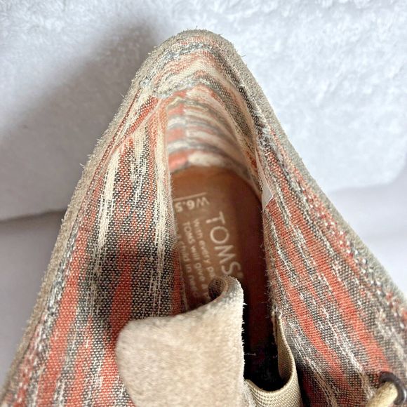 Toms Booties Wedge Kayla Desert Lace Up Tan Suede Bootie Size 6.5 Boots - Picture 11 of 11